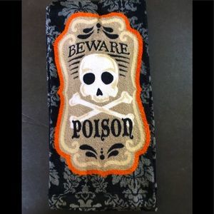 2 Halloween Beware Poison Skull Kitchen Towels